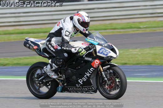2009-05-09 Monza 0517 Supersport - Free Practice - Gianluca Nannelli - Triumph Daytona 675